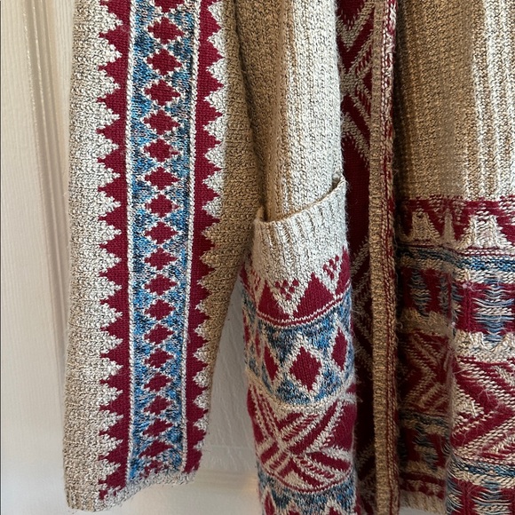 Lucky Brand Sz L Open front Cardigan with hood - Picture 4 of 9